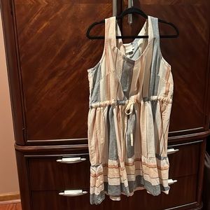 NWOT Midi linen dress with drawstring belt